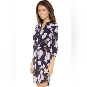 Diane Von Furstenberg Navy and Pink Floral Dress